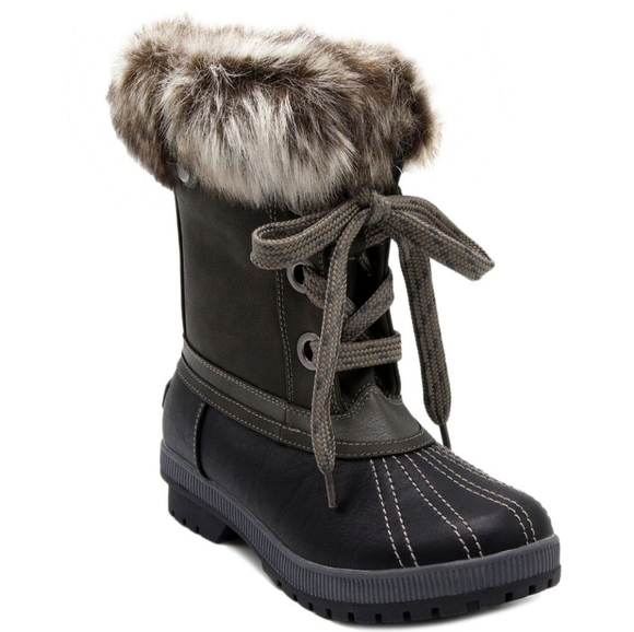 Frog Shoes - NEW London Fog LFW-Milly Boots Black/Charcoal Womens Size 7M